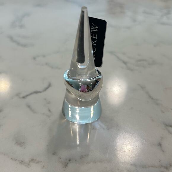 NWT J.Crew Silver Sculptural Orb Ring Style BB495 Size 6 - Picture 1 of 6